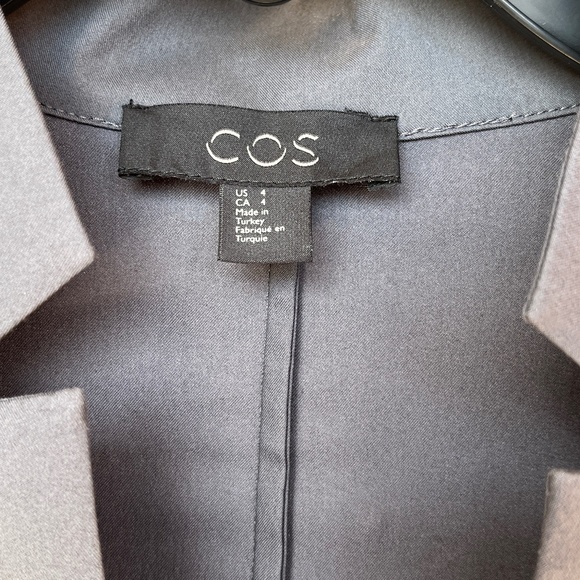 COS (4) cotton sateen shift dress with side pockets, grey, BNWOT. - Picture 3 of 16